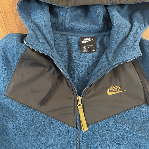 Nike Polar Fleece Windrunner Full Zip Hoodie Jacket Men’s M 92911-474 - Blue - Picture 2 of 8